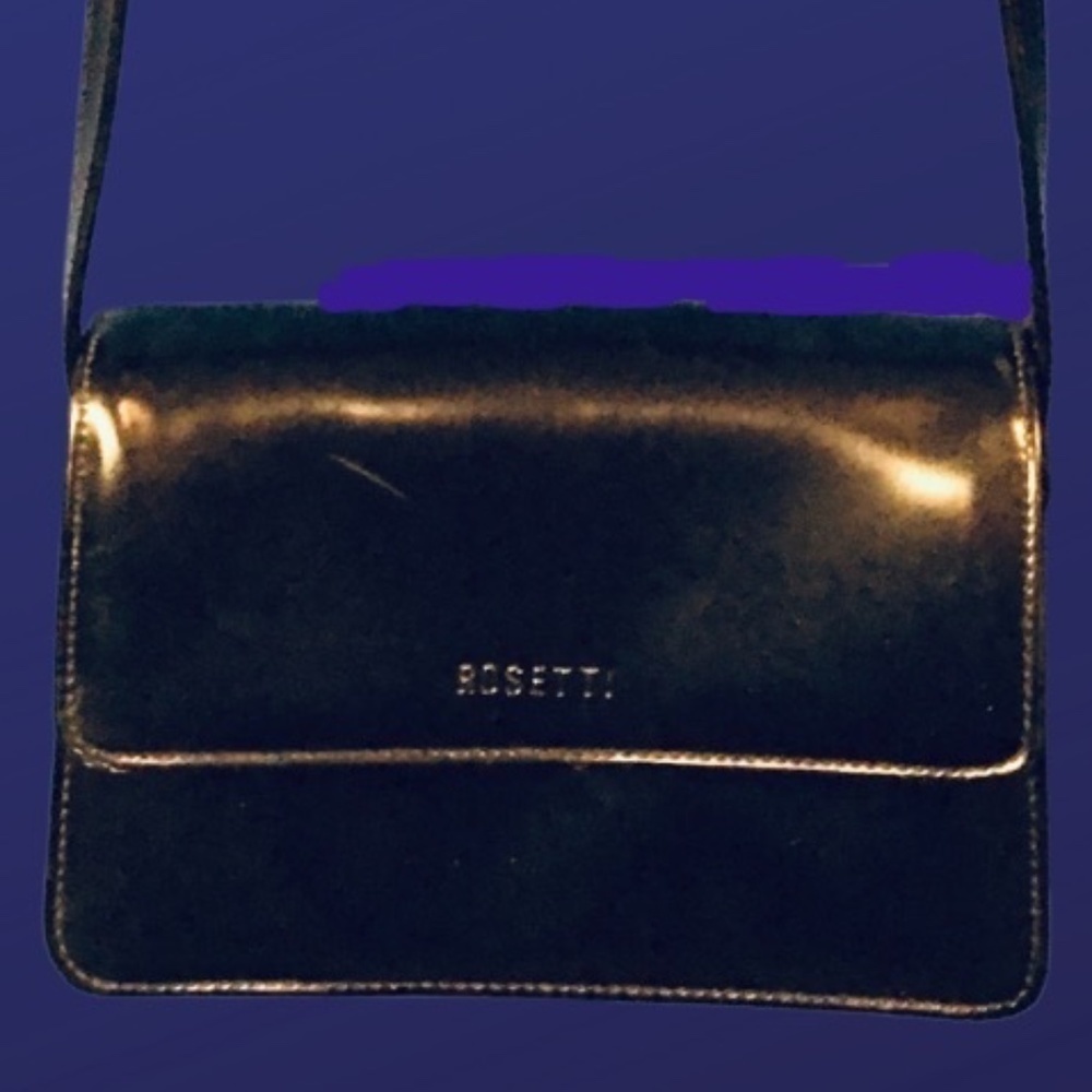 Rosetti faux leather crossbody shoulder bag, bLACK,Pre-owned,Very good condition - Picture 1 of 12